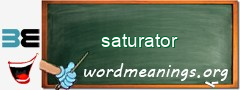 WordMeaning blackboard for saturator